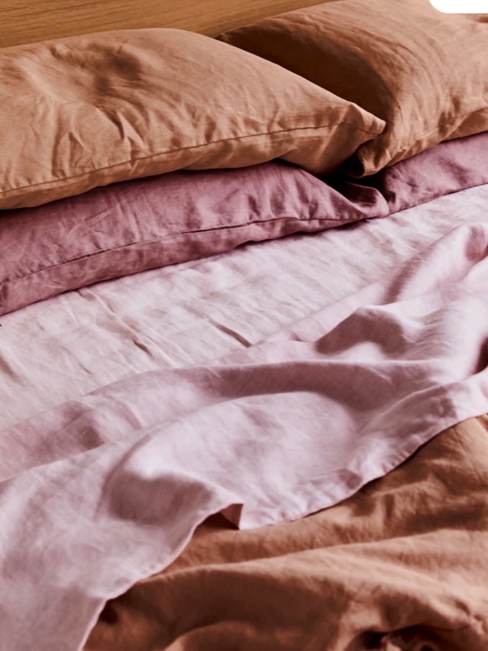 NWT Bed Threads 100% Flax Linen Bedding Set Terracotta Rosewater Lavender Duvet